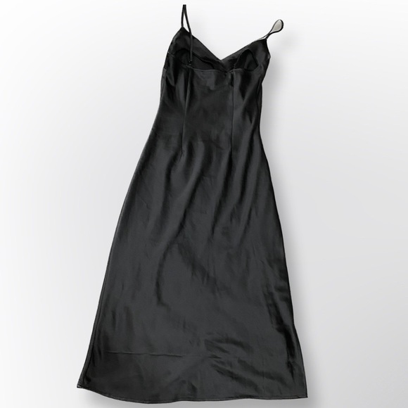 Dynamite Black Satin Midi Slip Dress - Picture 2 of 9